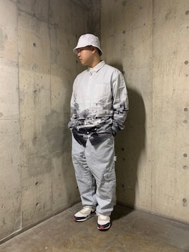 「XLARGE（エクストララージ）のアイテム（サロペット/オーバーオール）」を使った、佐藤　達哉さん（メンズ・170cm）の春コーディネート