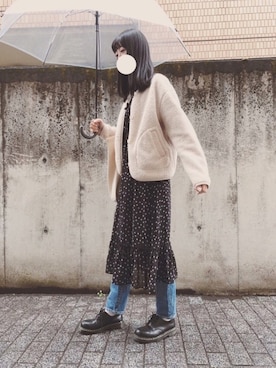 「黒髪」｜「アイテム（その他アウター）」を使った、aic0さん（レディース・164cm）の春コーディネート