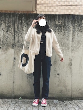 「黒髪」｜「アイテム（その他アウター）」を使った、aic0さん（レディース・164cm）の春コーディネート