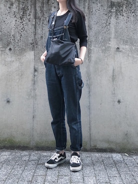「黒髪」｜「アイテム（オールインワン・サロペット）」を使った、aic0さん（レディース・164cm）の夏コーディネート