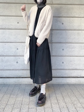 「黒髪」｜「アイテム（その他アウター）」を使った、aic0さん（レディース・164cm）の冬コーディネート