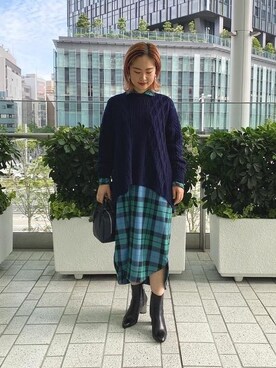 「TICCA（ティッカ）のアイテム（シャツワンピース）」を使った、tanaさん（レディース・161cm）の秋コーディネート