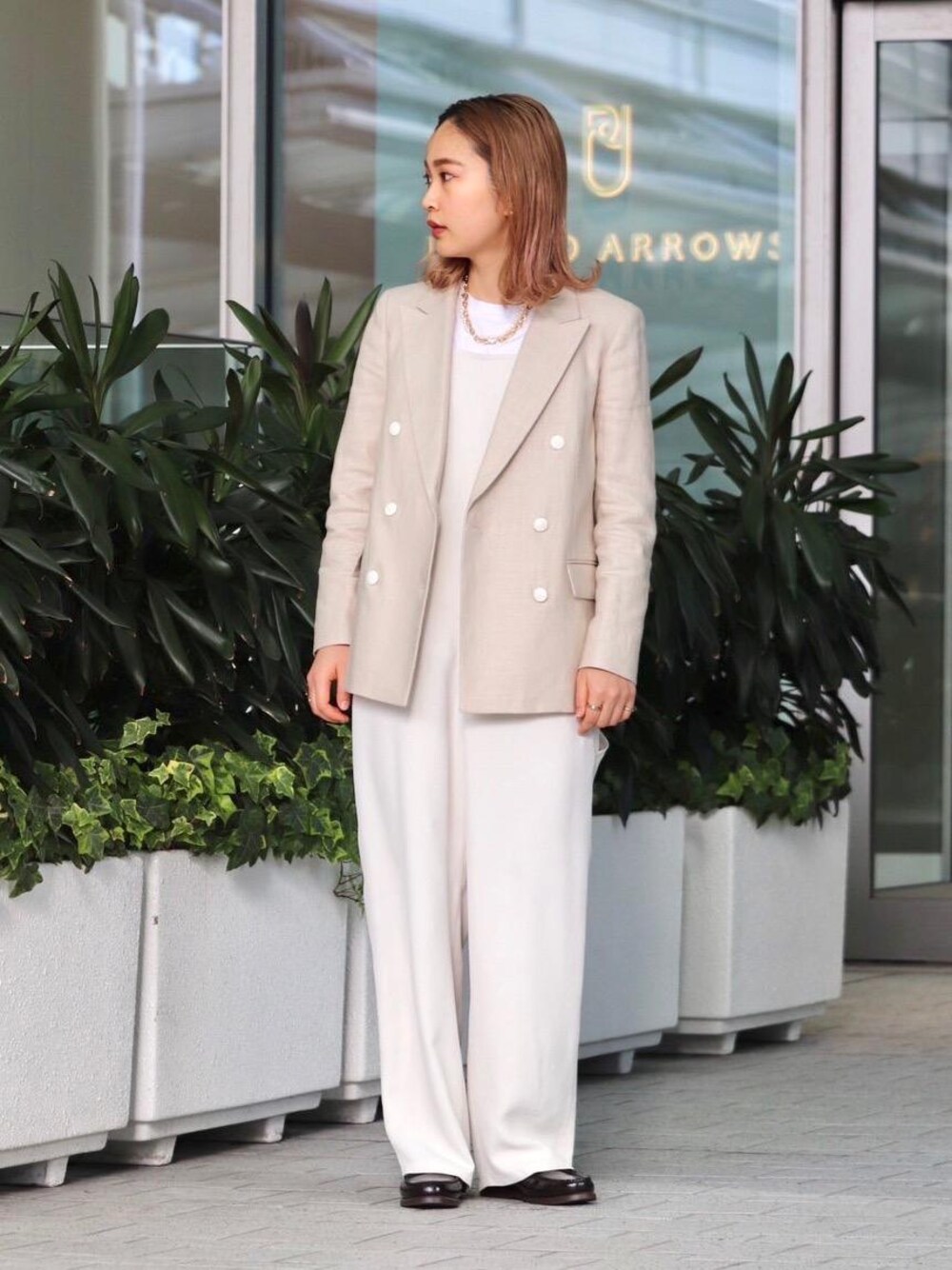 「UNITED ARROWSのUWCS VLM チェーン ネックレス（ネックレス、ゴールド系）」を使った、tanaさん（レディース・161cm）の冬コーディネートの1枚目の写真