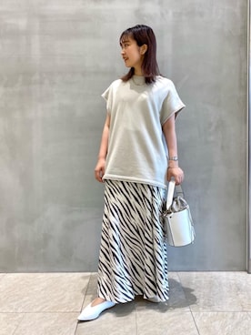 「ASTRAET（アストラット）のアイテム（スウェット）」を使った、tanaさん（レディース・161cm）の夏コーディネート