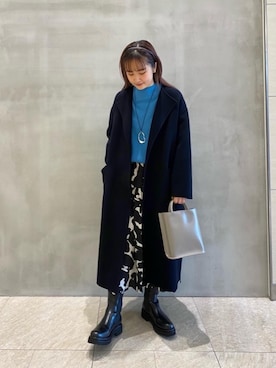 「ベーシック/トラッド」｜「アイテム（ノーカラーコート）」を使った、tanaさん（レディース・161cm）の秋コーディネート