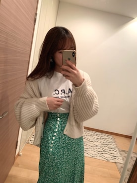 「A.P.C.」｜「アイテム（その他アウター）」を使った、nagiさん（レディース・155cm）の春コーディネート