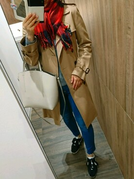 「SHIPS（シップス）のアイテム（トレンチコート）」を使った、sayuri☆さん（レディース・160cm）の秋コーディネート