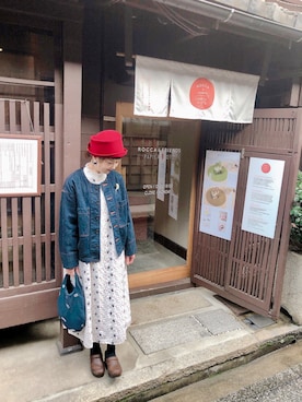 「yuni（ユニ　）のアイテム（デニムジャケット）」を使った、サトミィさん（レディース・156cm）の冬コーディネート