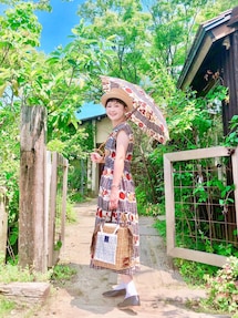 プープレ peu pres フルーツバスケットプリント ノースリーブワンピース peu pres（プープレ）の「フルーツバスケットプリント