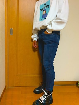 「DIESEL（ディーゼル）のアイテム（ブーツ）」を使った、koudyさん（メンズ・174cm）の冬コーディネート