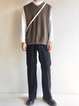 「ikka（イッカ）のアイテム（ドレスシューズ）」を使った、TAROさん（メンズ・174cm）の春コーディネート