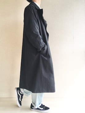 「INTER FACTORY（インターファクトリー）のWEARISTA tai × INTER FACTORY　パーツレスオーバーサイズトレンチコート（トレンチコート）」を使った、TAROさん（メンズ・174cm）の春コーディネート