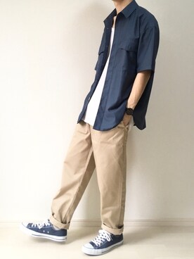 「SKAGEN（スカーゲン）のHAGEN　SKW6472（アナログ腕時計）」を使った、TAROさん（メンズ・174cm）の夏コーディネート