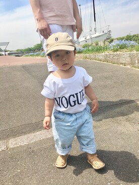 「VOGUE JAPAN（ヴォーグ ジャパン）のアイテム」を使った、𝘴𝘺_𝘤𝘩𝘢𝘮さん（キッズ・80cm）の春コーディネート