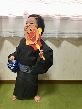 「息子コーデ」｜「アイテム（浴衣）」を使った、𝘴𝘺_𝘤𝘩𝘢𝘮さん（キッズ・80cm）の夏コーディネート