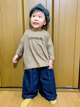 「MEIN HEIM（マイン　ハイム）のアイテム」を使った、𝘴𝘺_𝘤𝘩𝘢𝘮さん（キッズ・90cm）の夏コーディネート