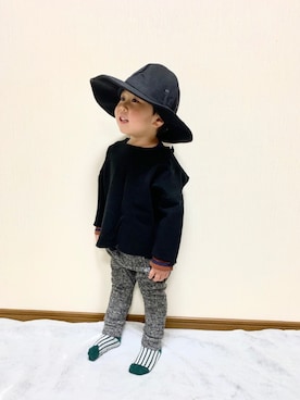 𝘴𝘺_𝘤𝘩𝘢𝘮さん(キッズ・90cm)の冬コーディネート