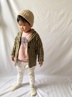 「アイテム（スウェット）」を使った、𝘴𝘺_𝘤𝘩𝘢𝘮さん（キッズ・100cm）の春コーディネート