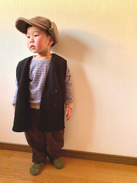 𝘴𝘺_𝘤𝘩𝘢𝘮さん（キッズ・90cm）の冬コーディネート