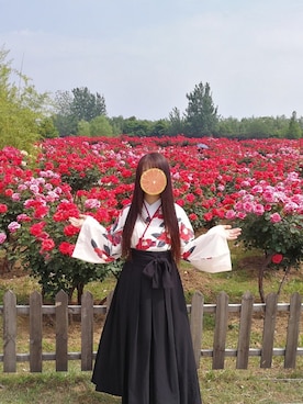 「薔薇」｜「アイテム（浴衣）」を使った、志鬼姫さん（レディース・166cm）の春コーディネート