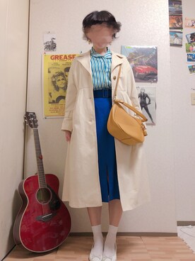 「ストライブシャツ」｜ささん（レディース・167cm）の春コーディネート