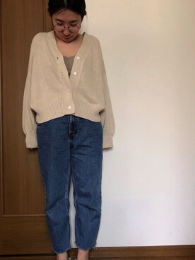 「Crisp（クリスプ）のレースリブタンク（タンクトップ）」を使った、Haruhiさん（レディース・148cm）の春コーディネート