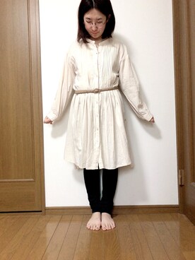 「Crisp（クリスプ）のアイテム（シャツワンピース）」を使った、Haruhiさん（レディース・148cm）の春コーディネート