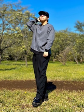 「Lui's（ルイス）のアイテム（帽子）」を使った、たにたに/YUKI🇯🇵さん（メンズ・179cm）の夏コーディネート