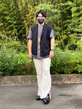 「AQUA SILVER（アクアシルバー）のアイテム」を使った、たにたに/YUKI🇯🇵さん（メンズ・179cm）の夏コーディネート