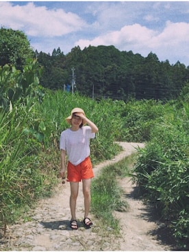 「genuine panama hat（ジェニュインパナマハット）のアイテム」を使った、a.さん（レディース・155cm）の夏コーディネート
