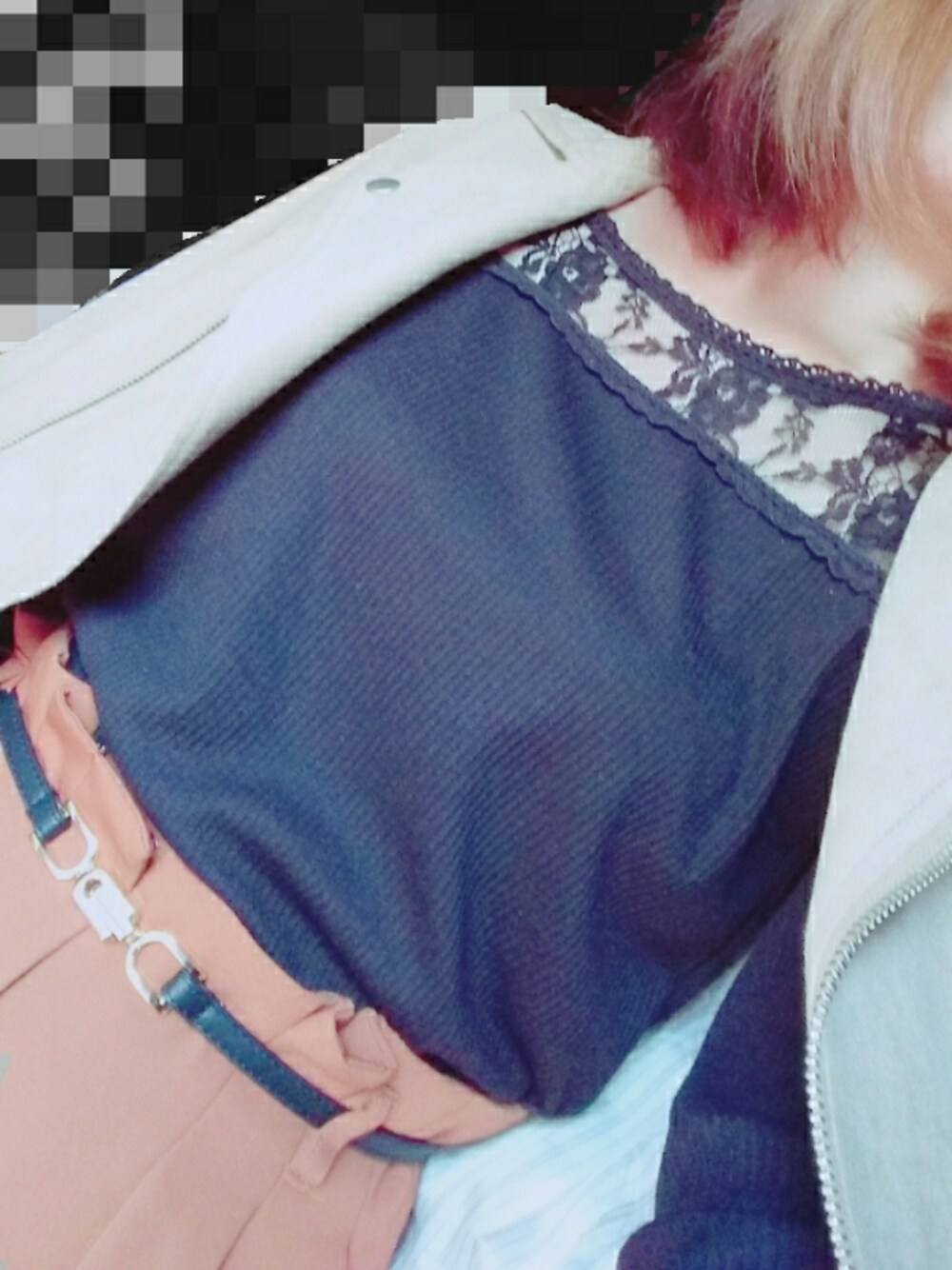 「デートにいかが？、大人っぽいコーデ、セクシーかも？」｜「Honeysのアイテム（ライダースジャケット、ブラウン系）」を使った、*rena*さん（レディース・157cm）の春コーディネートの1枚目の写真
