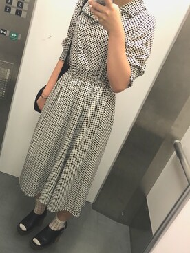 「JEANASIS（ジーナシス）のバックストラップヒールサンダル/838976（サンダル）」を使った、yukaさん（レディース・155cm）の夏コーディネート