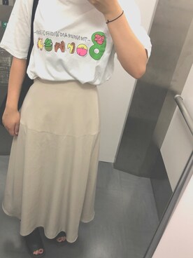 「JEANASIS（ジーナシス）のバックストラップヒールサンダル/838976（サンダル）」を使った、yukaさん（レディース・155cm）の夏コーディネート