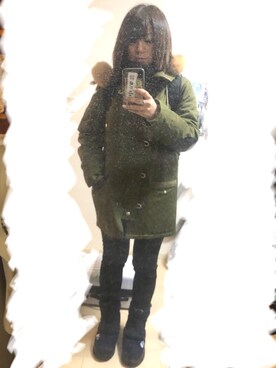 「A.P.C.（アーペーセー）のアイテム（モッズコート）」を使った、ONUさん（レディース・158cm）の冬コーディネート