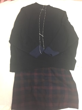 「JEANASIS（ジーナシス）のWフェイスプルオーバーLS/729987（ニット/セーター、ブラック系）」を使った、ぐで子さん（レディース・167cm）の冬コーディネート