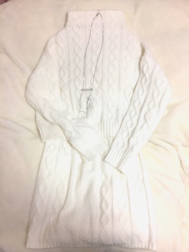 「CECIL McBEE（セシルマクビー）のアイテム（ワンピース、ホワイト系）」を使った、ぐで子さん（レディース・167cm）の冬コーディネート