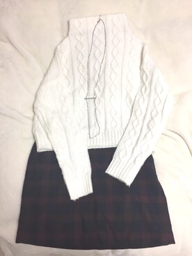 「CECIL McBEE（セシルマクビー）のアイテム（ワンピース、ホワイト系）」を使った、ぐで子さん（レディース・167cm）の冬コーディネート