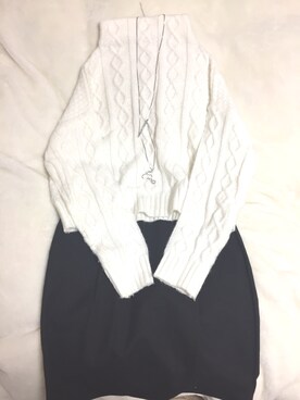 「CECIL McBEE（セシルマクビー）のアイテム（ワンピース、ホワイト系）」を使った、ぐで子さん（レディース・167cm）の冬コーディネート