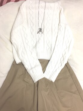 「CECIL McBEE（セシルマクビー）のアイテム（ワンピース、ホワイト系）」を使った、ぐで子さん（レディース・167cm）の冬コーディネート