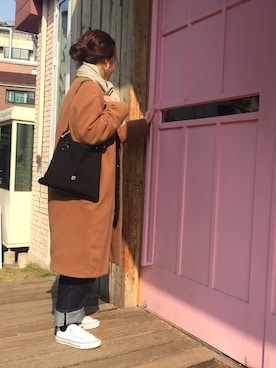 「CONVERSE（コンバース）のconverse（コンバース） ALL STAR OX（オールスターOX）（スニーカー）」を使った、ｙｕ☺︎さん（レディース・164cm）の冬コーディネート