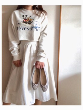 「H&M（エイチ・アンド・エム）のアイテム（パーカー）」を使った、mn18k_milkさん（レディース・158cm）の春コーディネート
