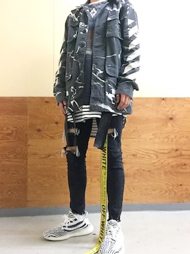 「adidas（アディダス）のアイテム（スニーカー、ホワイト系）」を使った、Ko–heiさん（メンズ・168cm）の春コーディネート
