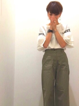 「CODY SANDERSON（コディサンダーソン）のアイテム」を使った、YUKAKOさん（レディース・162cm）の夏コーディネート