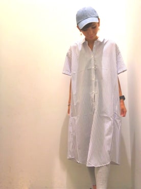 「SEVENDAYS=SUNDAY（セブンデイズサンデイ）のアイテム（キャップ）」を使った、YUKAKOさん（レディース・162cm）の夏コーディネート