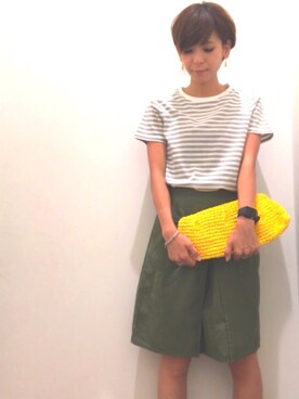 「SEVENDAYS=SUNDAY（セブンデイズサンデイ）のアイテム（ハンドバッグ）」を使った、YUKAKOさん（レディース・162cm）の夏コーディネート