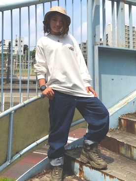 「FILA（フィラ）のアイテム（ブーツ）」を使った、Nagisa  Kamiokaさん（レディース・149cm）の夏コーディネート