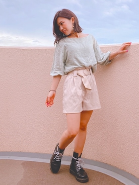 「stradivarius（ストラディバリウス）のアイテム（パンツ）」を使った、Nagisa  Kamiokaさん（レディース・149cm）の秋コーディネート
