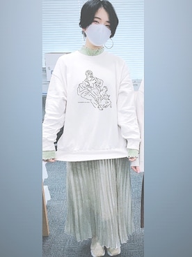 「ピスタチオ」｜「アイテム（スウェット）」を使った、🥚たまご🍳 さん（レディース・163cm）の冬コーディネート