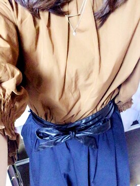 「UNIQLO（ユニクロ）のアイテム（シャツ/ブラウス、ブラウン系）」を使った、°＊さり＊°さん（レディース）の秋コーディネート