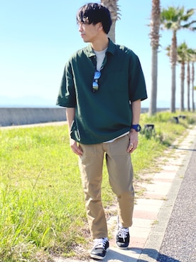 「ノーティードッグ」｜「アイテム（シューズ）」を使った、naughty  dog AM常滑さん（メンズ・169cm）の春コーディネート